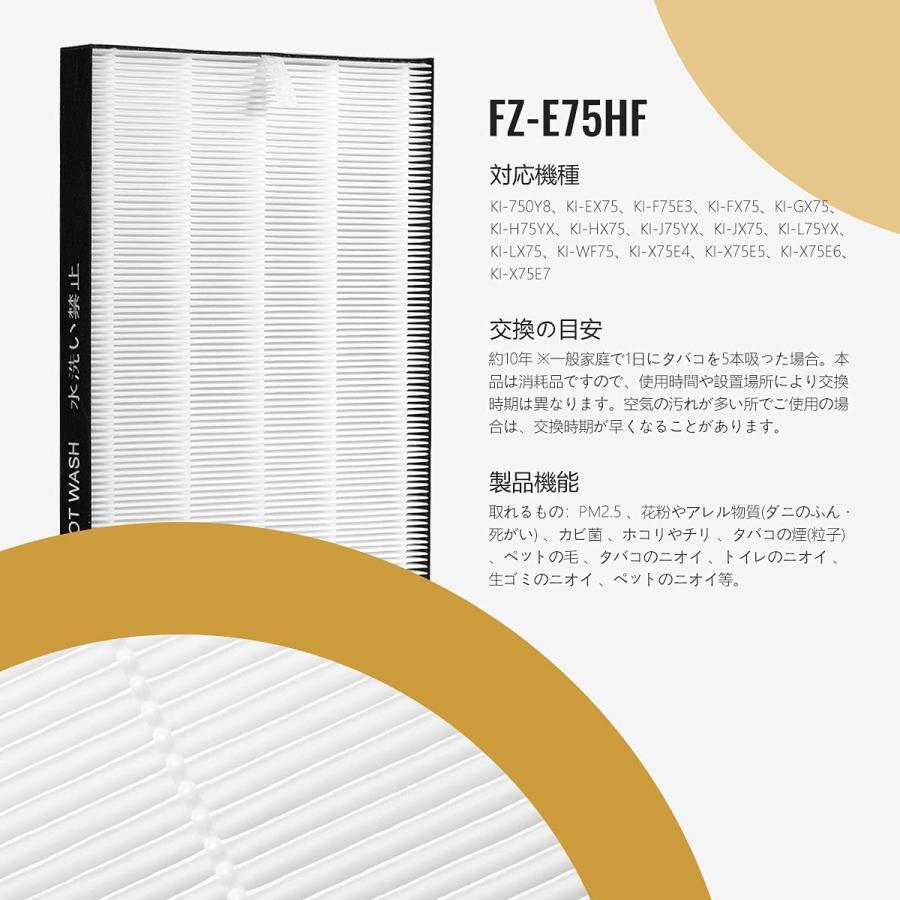 シャープ FZ-E75HF FZ-E75DF フィルター 集じんフィルターFZE75HF FZE75DF sharp 空気清浄機  fze75hf脱臭フィルター 集塵フィルター  加湿空気清浄機 互換品｜shinsoushop｜04