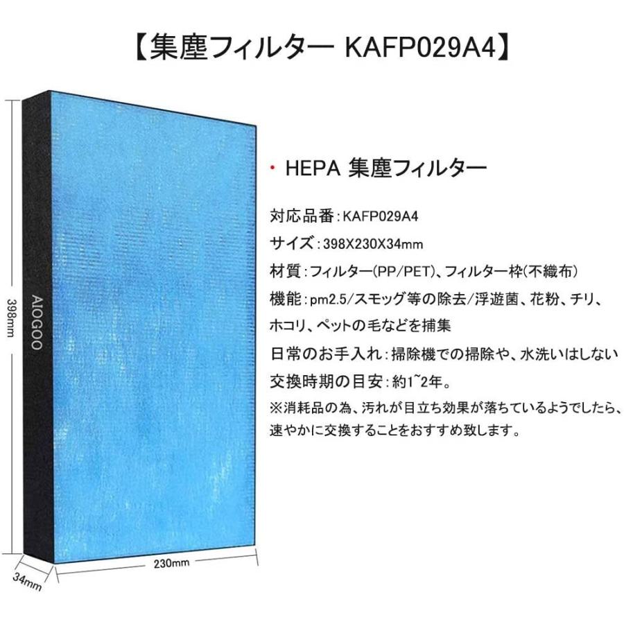 空気清浄機 フィルター ダイキン KAFP029A4 集塵フィルター 静電HEPAフィルター kafp029a4 脱臭フィルター 2074191  集じん 脱臭 セット 互換品2枚セット｜shinsoushop｜04