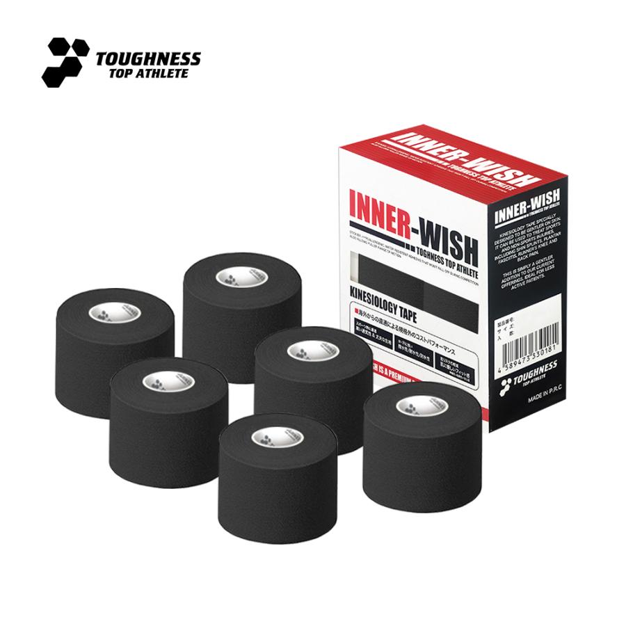 テーピング 送料無料 キネシオロジーテープ インナーウィッシュ ブラック 5cm 5m 6巻入 キネシオテープ テーピングテープ Toughness 101 0106 Toughness 通販 Yahoo ショッピング