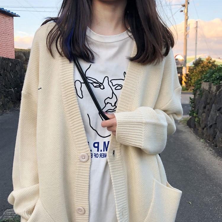 カーディガン ニットアウター レディースセーター 無地 大きめ シンプルデザイン 人気コーデ 秋 羽織り ゆったりトップス ニット 冬 学院風 Ofd1079 Shintoukai 通販 Yahoo ショッピング