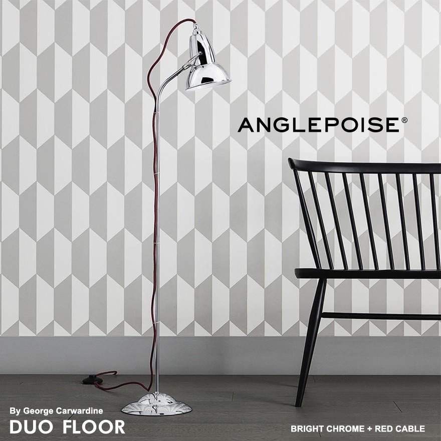 ANGLEPOISE アングルポイズ Duo Floor BRIGHT CHROME + RED CABLE LAMP テーブルランプ 照明