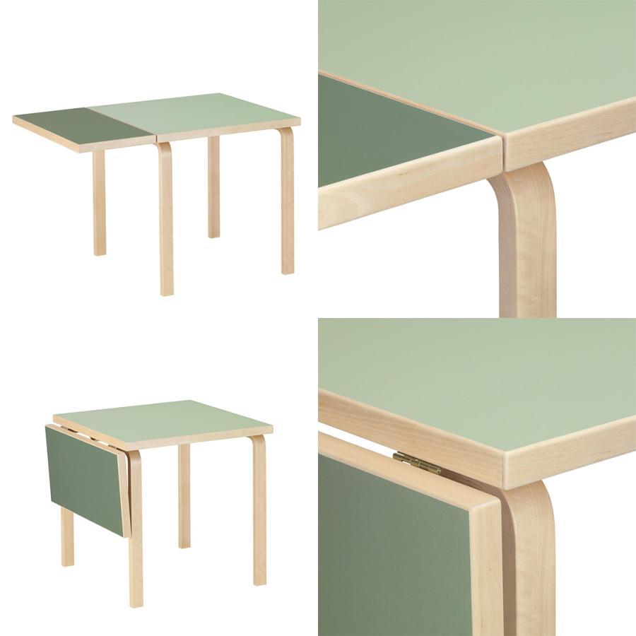 【ポストカードプレゼント】artek アルテック ドロップリーフテーブル DL81C ツートンカラー Aalto Table バーチ ラミネート リノリウム W79xD75xH72cm |  | 10