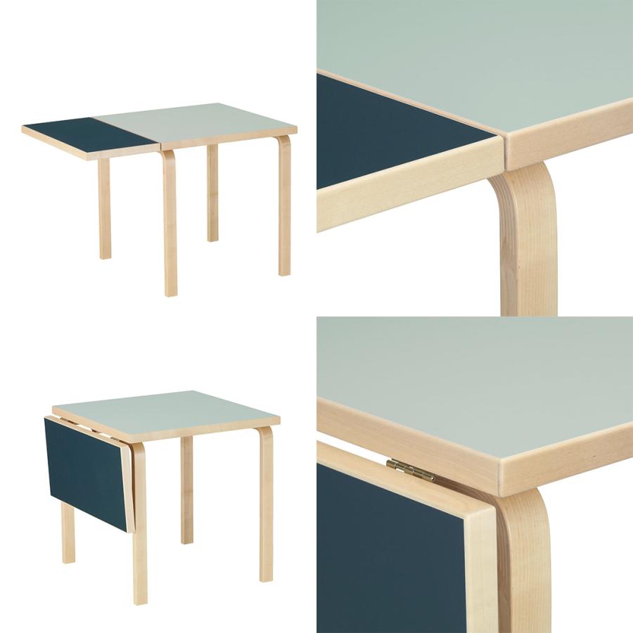 【ポストカードプレゼント】artek アルテック ドロップリーフテーブル DL81C ツートンカラー Aalto Table バーチ ラミネート リノリウム W79xD75xH72cm |  | 11
