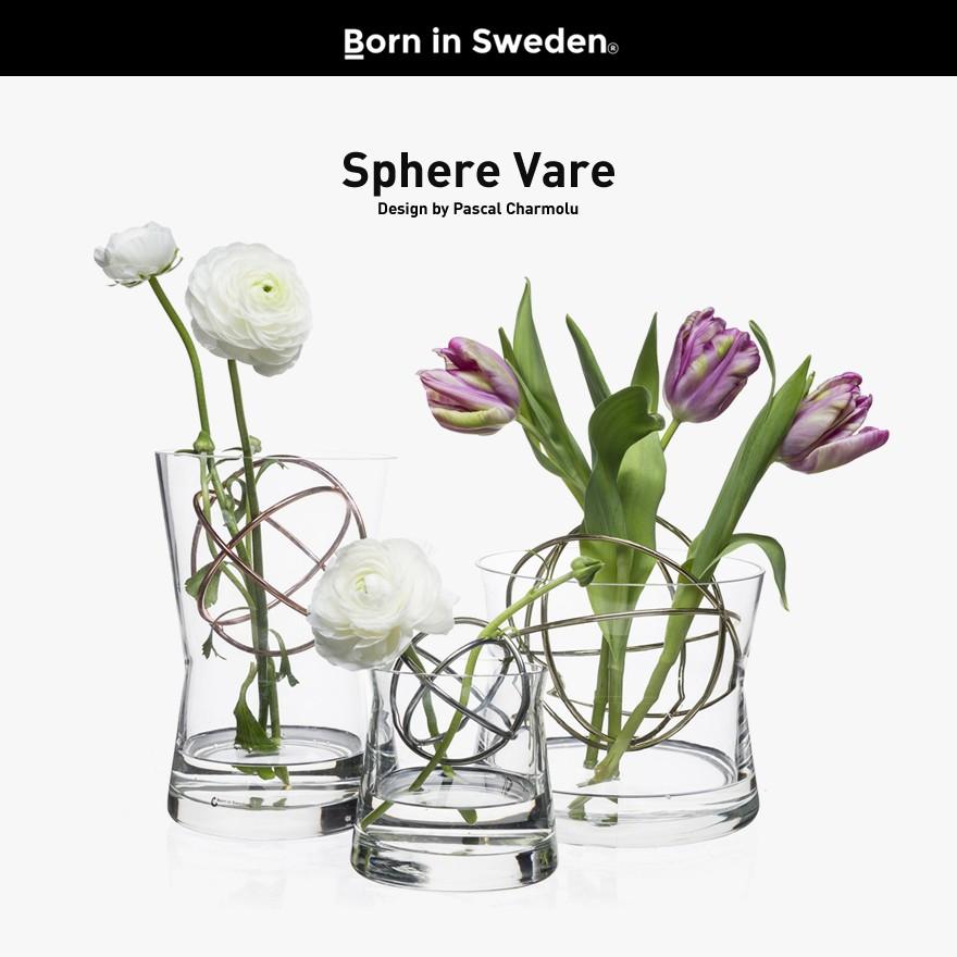 Born in Sweden ボーンインスウェーデン SPHERE VASE Sサイズ 7340182 スフィアベース シンプル 花器 ガラス 花瓶 北欧の画像