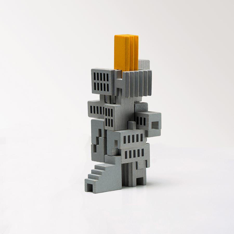 A Tangible Future Brutalist Tower ブルータリストタワー スタッキングゲーム おもちゃ 積み木 ブルータリズム建築の画像