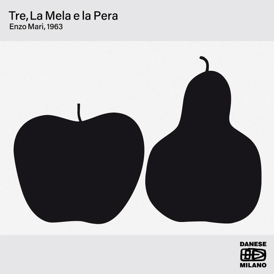 DANESE ダネーゼ Tre, La Mela e la Pera トレ・ラ・メラ・エ・ラ・ペラ Enzo Mari エンツォ・マーリ 黒 シルエット ポスター アート イタリア ミラノ | 