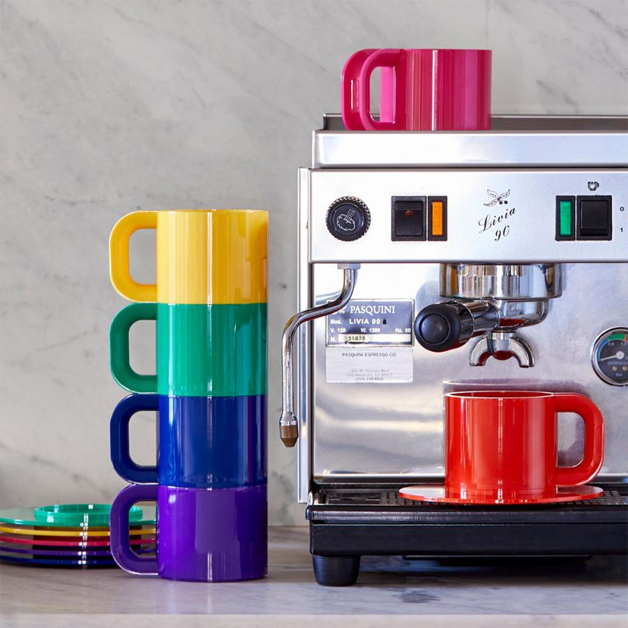 Heller ヘラー Cup&Saucers セット 6色 カップ＆ソーサー 140ml スタッキング カップ Hellerware ヘラーウェア プラスチック カラフル Lella & Massimo |  | 02