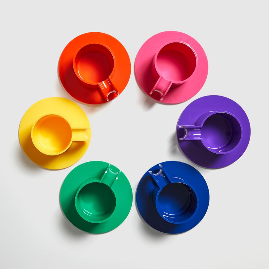 Heller ヘラー Cup&Saucers セット 6色 カップ＆ソーサー 140ml スタッキング カップ Hellerware ヘラーウェア プラスチック カラフル Lella & Massimo |  | 08