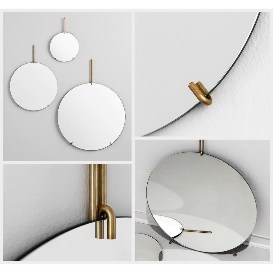 MOEBE WALL MIRROR ミラー 直径70cm Brass 真鍮 鏡 ウォールミラー 丸型 壁掛け ブラス ムーベの画像