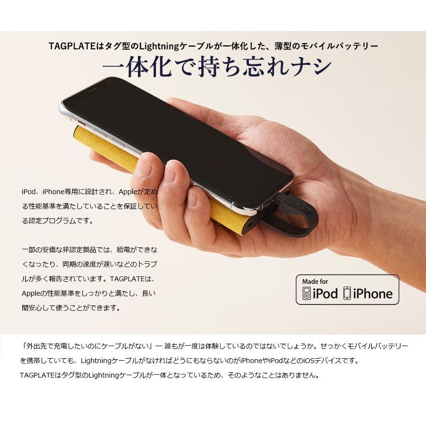 NuAns ニュアンス　TAGPLATE《ウルトラスエード》薄型大容量モバイルバッテリー　PSE商品 スマホ充電器/iPhone/iPad/iPod//充電器/Lightningケーブル｜shinwashop｜06