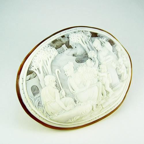 特大 シェルカメオ 手彫り 60×79mm ジュエリールース df451