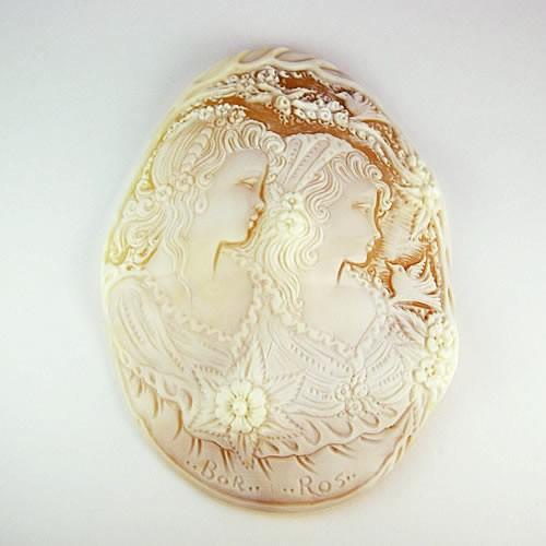 シェルカメオ ルース 裸石 イタリア人作家物