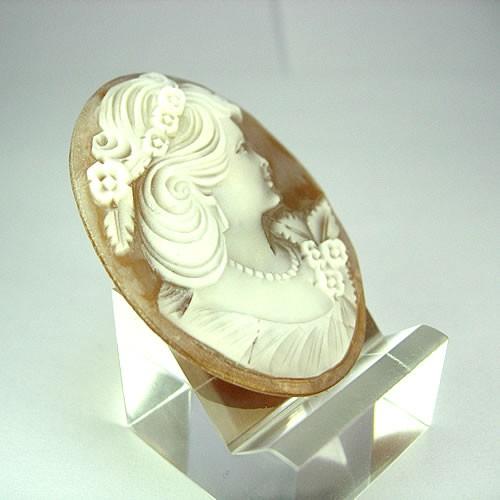 シェルカメオ 手彫り 40×30mm ジュエリールース de114_2