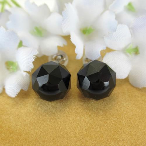 k14wg 天然 ジェット 10mmカット ピアスジュエリー je104 NoirJet  