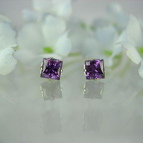 MARE チタンピアス SWAROVSKI AMETHYST 4mm×4mm ma073