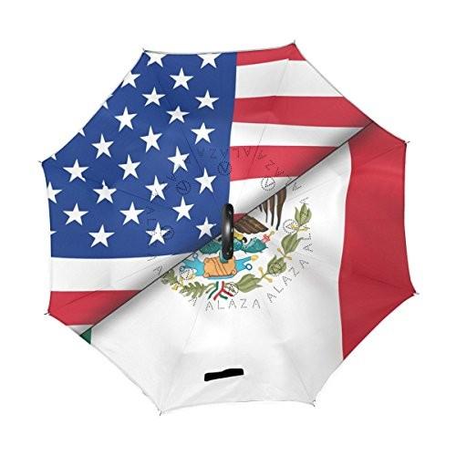 Inverted逆傘アメリカメキシコ国旗防風車雨c Shappedハンドル自動 Shinydollのalaza Double Alaza Layer ゴルフ Sh07dclt5vz Shinydoll Double