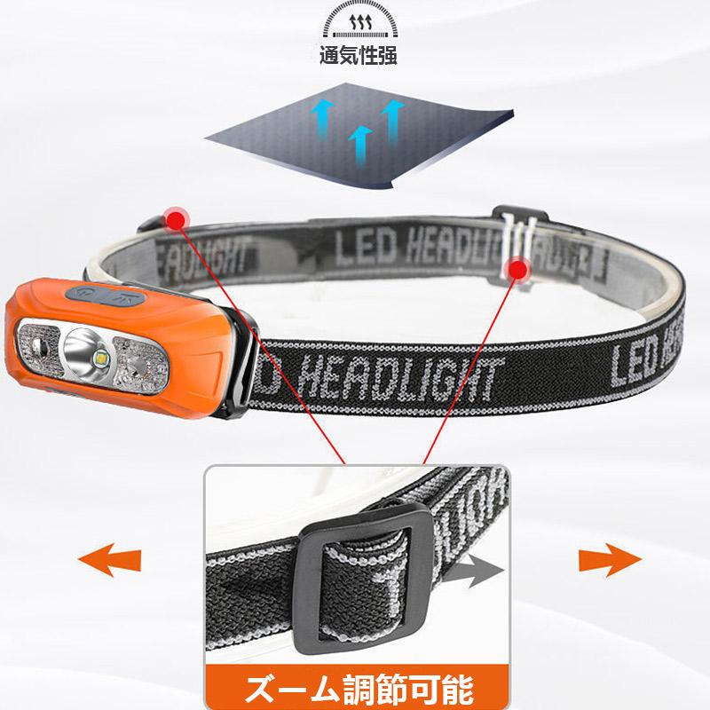 ヘッドライト 防水 登山 2個セット センサー機能 釣り キャンプ 防災