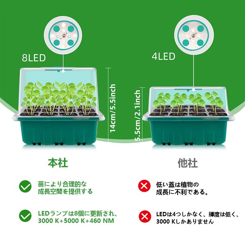 植物育成ライト led 観葉植物ランプ 箱5個 タイマー 10段階調光 太陽光