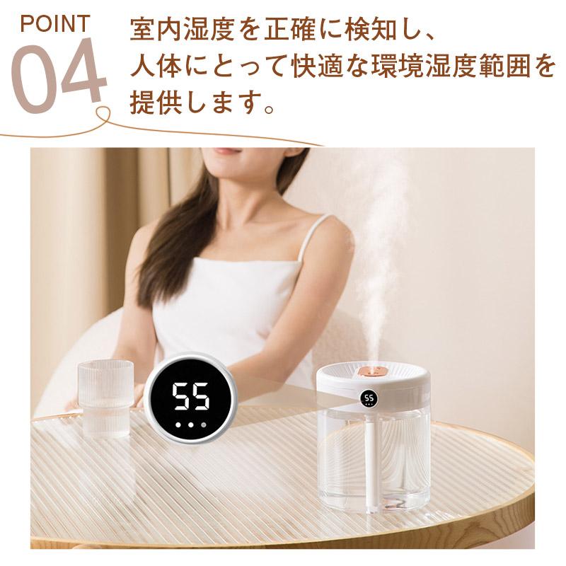 加湿器 大容量 超音波式 LED 卓上 3L スチーム式加湿器 自動停止機能