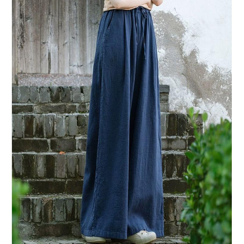 高級感 ワイドパンツ リネン コットン 麻 レディース ゆったり 大人