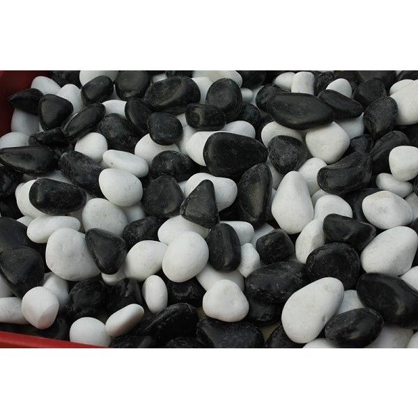 白黒砂利 40kg(白仙20kg+彩光石黒20kg) ミックス玉砂利 : 建築 白黒砂利 40kg(白仙20kg+彩光石黒20kg) ミックス玉砂利 : 建築