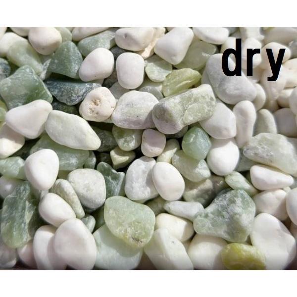 風水砂利 グリーンホワイトMIX 白玉砂利・緑玉砂利 10kg 10〜15mm