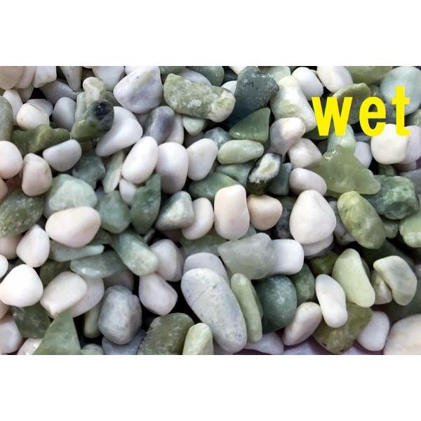 風水砂利 グリーンホワイトMIX 白玉砂利・緑玉砂利 10kg 10〜15mm
