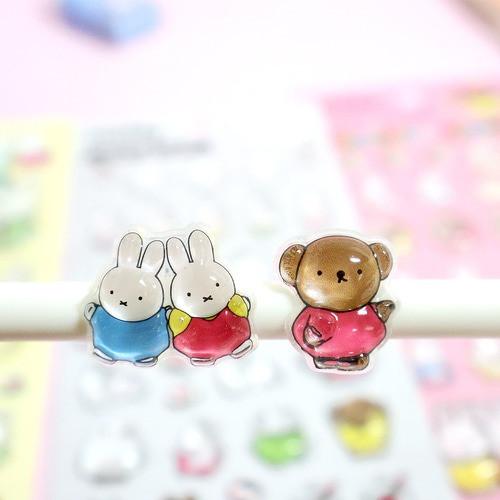 限定品＊ミッフィー ステッカー うるちゅる クリスタル 3D ドロップ