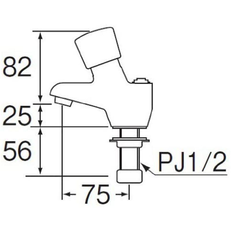 SANEI　自閉式立水栓　プッシュ式吐水　一定時間で自動止水　呼び13　Y596C-13