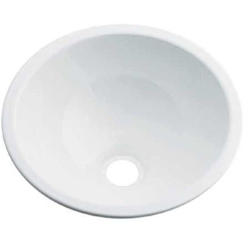 カクダイ　鉄穴　丸型手洗器　ホワイト　493-026-W