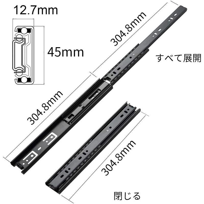 SHUHANG 引き出しスライドレール 300mm 3段かんぜんな拡張 2本入(ペア) スライドレール 耐荷重45kg 通販 NTN ベアリング 23224K ローラーベアリング 自動調心ころ軸受 内径120 外径215 幅76