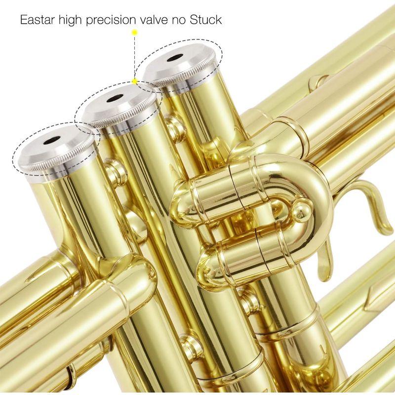 新品同様★Eastarトランペット一式ケース付 Bb調 初心者 ゴールド吹奏楽 Eastar トランペット Bb調 Trumpet 初心者 清潔アクセサリー付