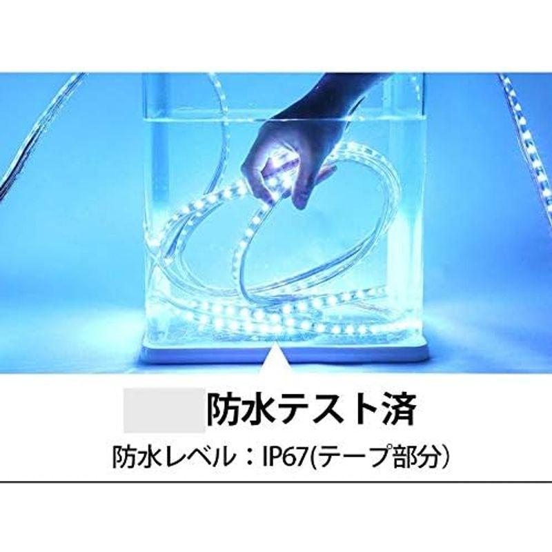 LEDストリップ　LEDテープライト　AC　家庭用　切断可　180SMD　M　PSEプラグ付き　LEDネオンライト　100v　二列式　防水