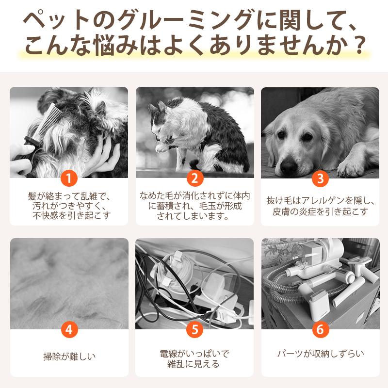 ペット用バリカン【Petaboo正規品】犬用 猫用 掃除機 7in1 ペット