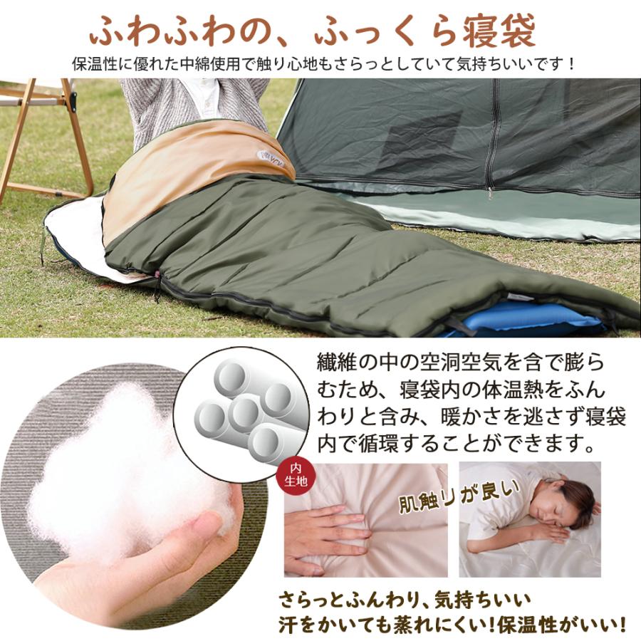 寝袋 シュラフ 封筒型 軽量 冬用 夏用【足元に二重保温・230T防水】オールシーズン 1.0~3.5kg 快適温度-15℃-25℃ 中綿 登山 車中泊 防災用 キャンプ 丸洗い可能 | ブランド登録なし | 11