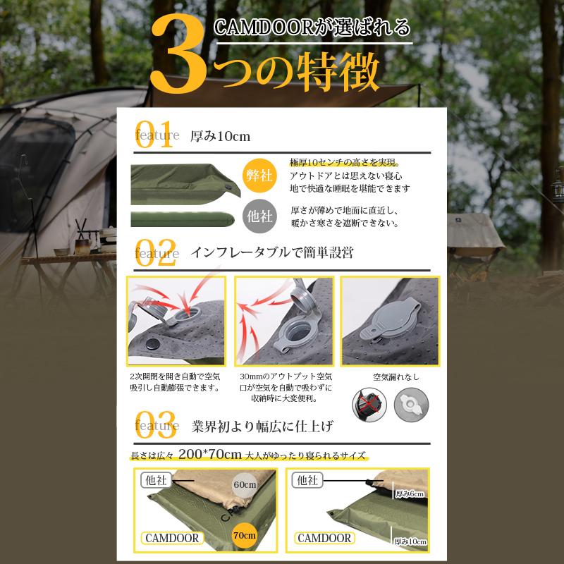 インフレーターマット 8 10センチ ダブル【史上最大幅75cm追加】極厚