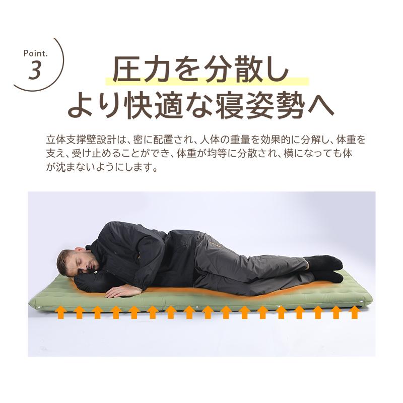 キャンプマット【Camdoor】 10センチ ダブル 厚手 防災 マミー型 封筒