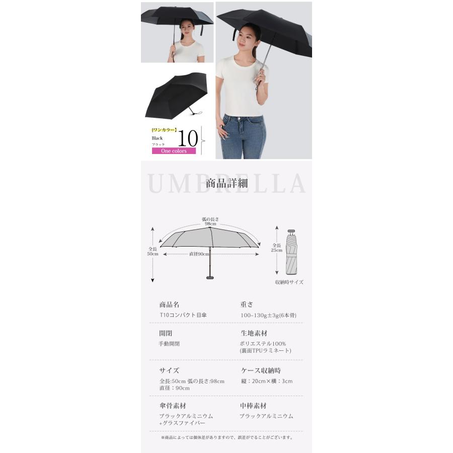 日傘 折りたたみ 完全遮光【わずか118g！東京ドームにも使われる耐風骨