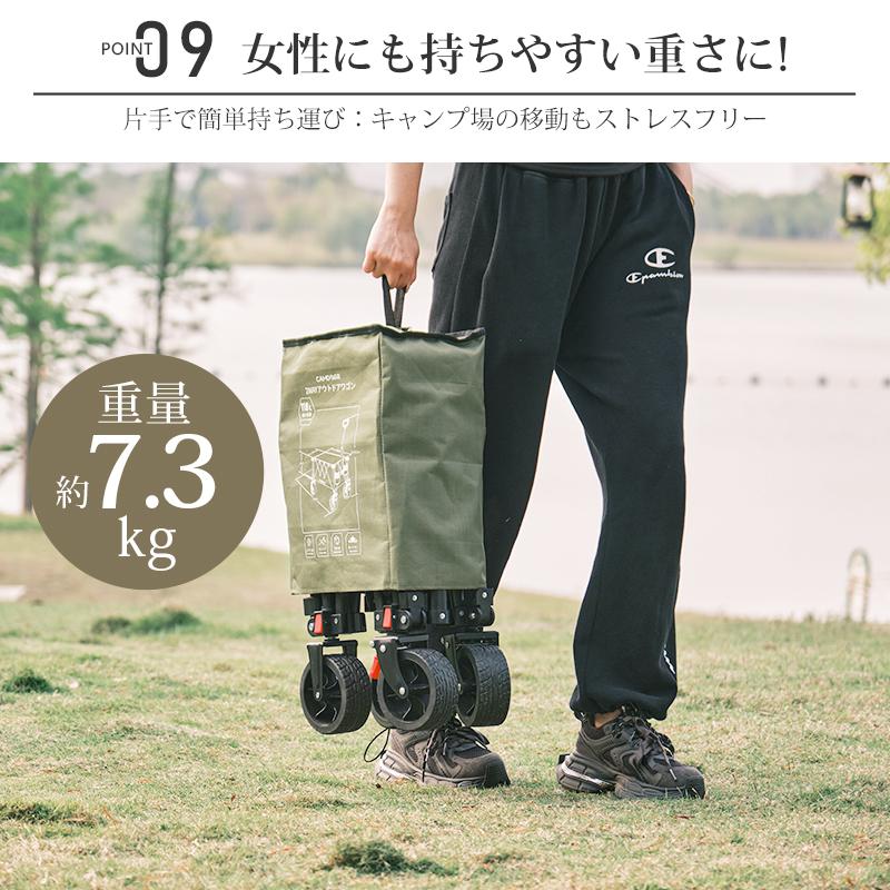 アウトドアワゴン【後ろ開け式】 折りたたみ キャリーワゴン 1年保証