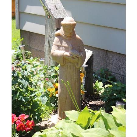 【即日発送】 EMSCO Group Saint Francis Statue - Natural Sandstone Appearance - Made of Resin - Lightweight - 29” Height