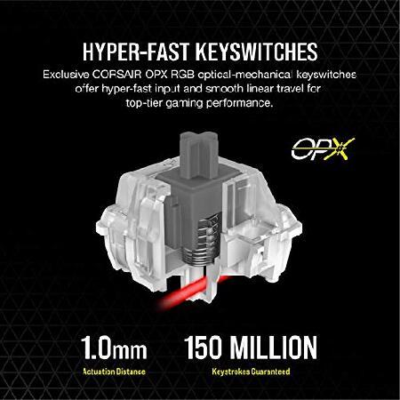 在庫台数限定 Corsair K100 RGB Optical-Mechanical Wired Gaming Keyboard - OPX Switches - PBT Double-Shot Keycaps - Elgato Stream Deck and iCUE Compatible - QWERTY N