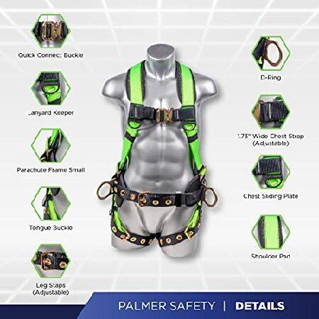 激安特注 Palmer Safety ATERET Full Body 5 point Harness， Padded Back Support， Quick-Connect Buckle， Grommet Legs， Back＆Side D-Rings， OSHA ANSI Industrial Roof