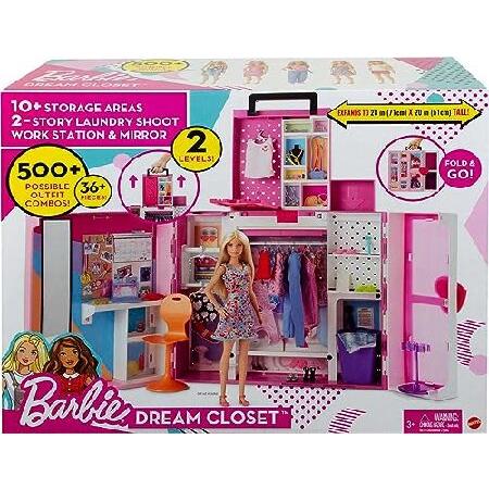 公式直営店 Barbie Dream Closet Playset， 2+ Ft. Wide， 15+ Storage Areas， Mirror， Hamper Chute and More， 35+ Outfit ＆ Accessory Pieces for 400+ Looks， Ages 3 ＆ U