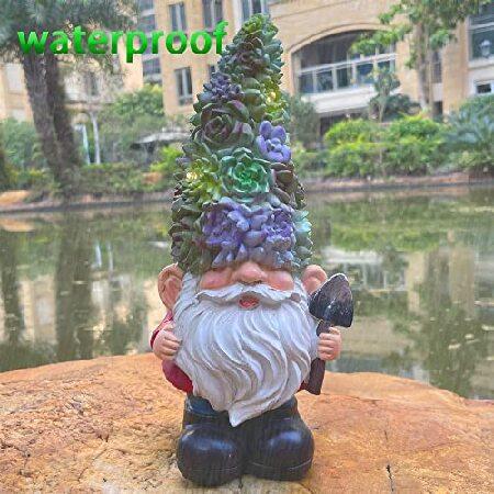 売れ筋半額 RAYWER Solar Powered Gnome with Flower Hat and Shovel， Decorated Solar Light， Garden Decorations Statues， Garden Light Decor