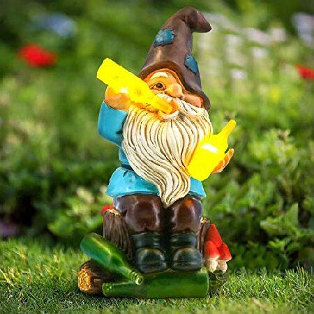 さらに値下げ DKJOCKY Solar Funny Garden Gnomes Statues，Funny Gnome with LED Lights up Gnomes Decoration for Patio Balcony Yard Lawn， Novelty Gift for Outdoor Indo