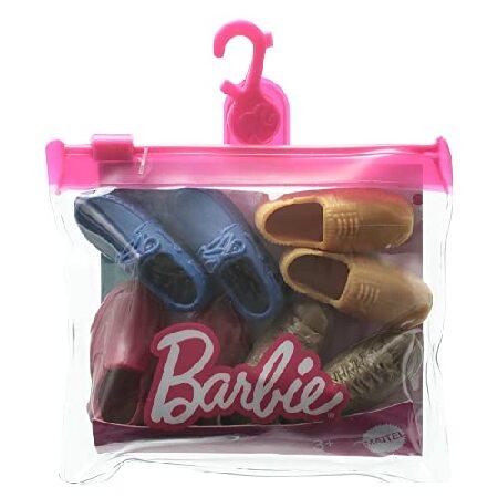 大阪最安値 Barbie Doll Story Starters Accessories - 4 Pack of Shoes for Ken or Other Male Doll ~ Blue Loafers， Gold Sneakers， Red Slip Ons and Beige Sandals