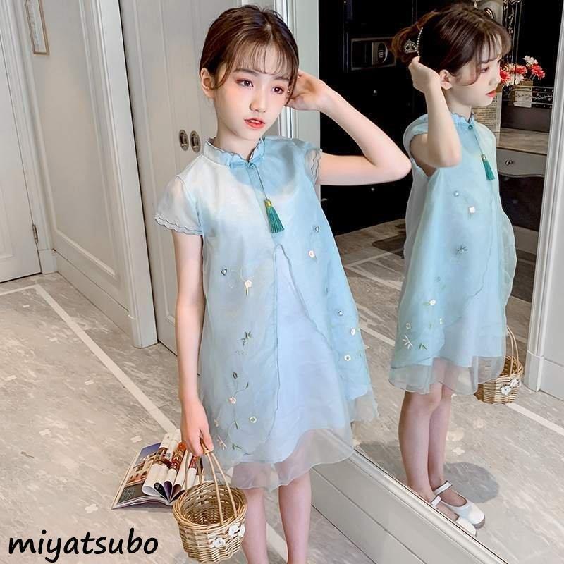 セール30 Off 夏服 子供服 ワンピース 女の子 刺繍 花柄 半袖ワンピース 膝丈スカート スイート 夏ワンピース 結婚式 ピアノ発表会 演奏会 披露宴 入園式 偉大な n Go Th