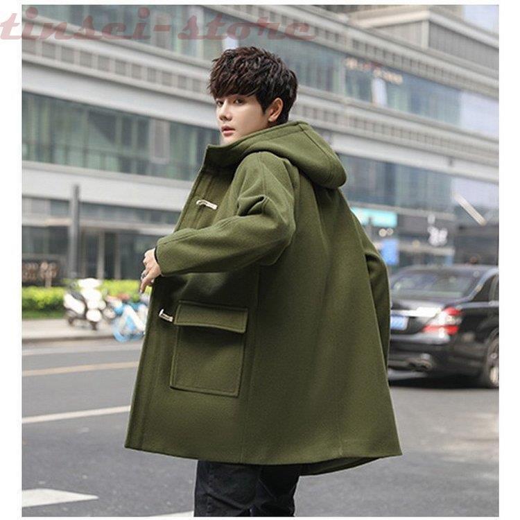 本格派ま ダッフルコート 秋冬 レディース 中綿入り L カーキ アウター メルトン 厚手 Lサイズ Hlt No