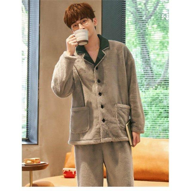 大人気定番商品 パジャマ メンズ ルームウェア 部 裏起毛 前開き 上下セット 冬 パジャマ メンズ ルームウェア 冬 裏起毛 前開き 長袖 メンズ 冬用 もこもこ あったか 男性 着る毛布 部屋着 裏起毛 前開き 上下セット 下着 靴下 部屋着 Rideshare2vote Com