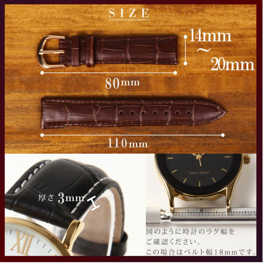 革ベルト 16mm 18mm 20mm ローズゴールドバックル レザー時計ベルト
